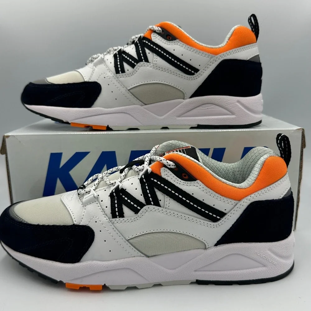 Karhu Fusion 2.0 Sneakers White Black Orange Dad Reto Runner Y2K Women 8.5 Men 7